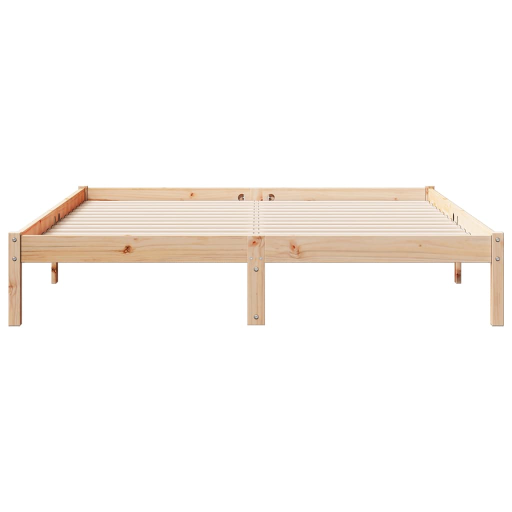 Cadre de lit extra long sans matelas 160x210 cm bois massif pin