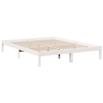 Cadre de lit extra long sans matelas 160x210 cm bois massif pin