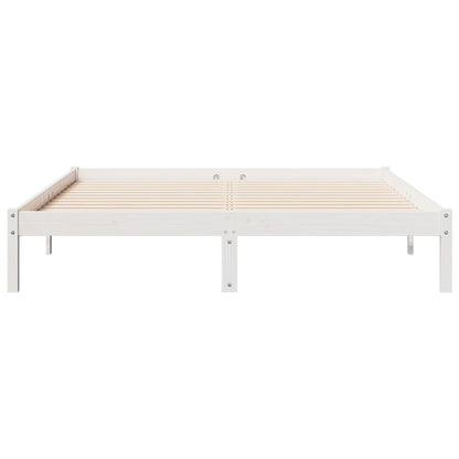 Cadre de lit extra long sans matelas 160x210 cm bois massif pin