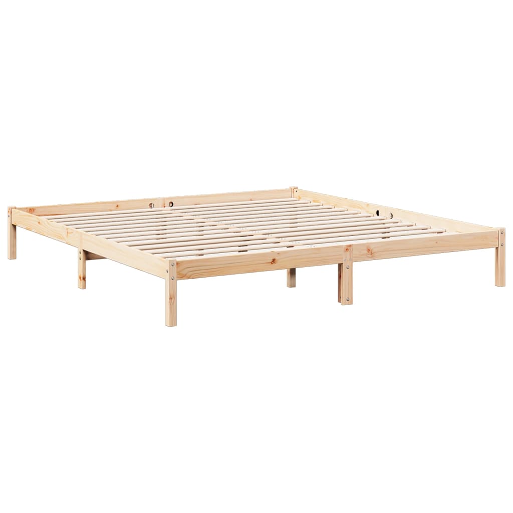 Cadre de lit extra long sans matelas 200x210 cm bois massif pin