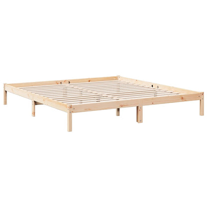 Cadre de lit extra long sans matelas 200x210 cm bois massif pin