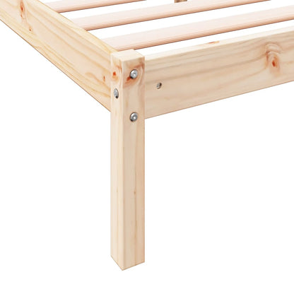 Cadre de lit extra long sans matelas 200x210 cm bois massif pin