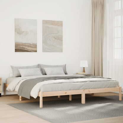 Cadre de lit extra long sans matelas 200x210 cm bois massif pin