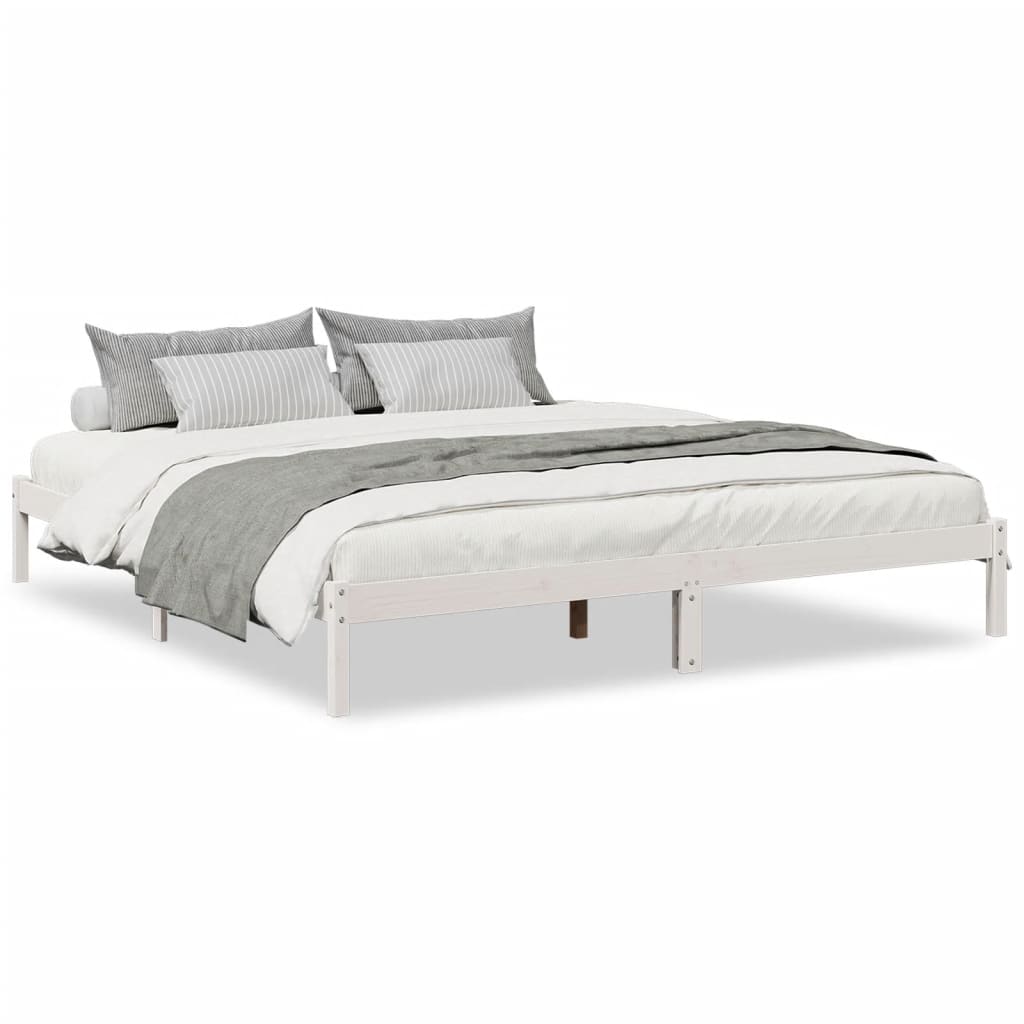 Cadre de lit extra long sans matelas 200x210 cm bois massif pin