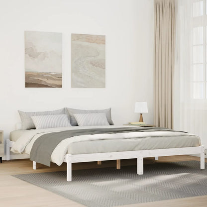 Cadre de lit extra long sans matelas 200x210 cm bois massif pin