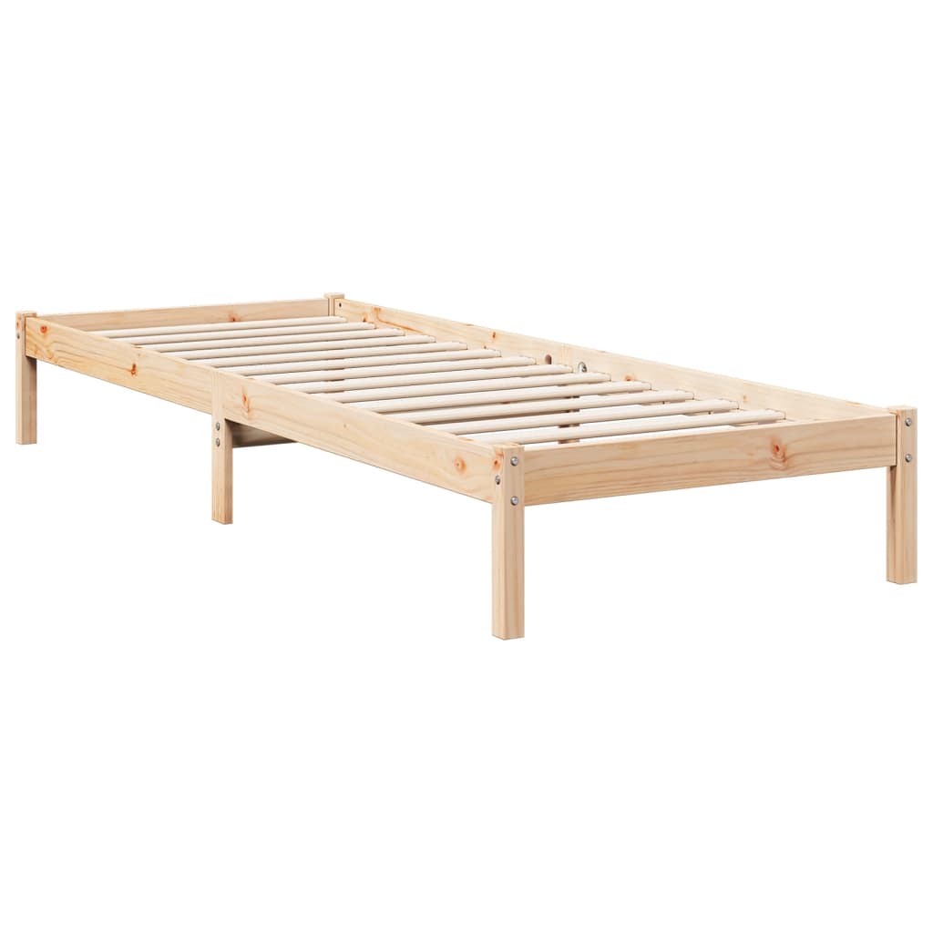 Cadre de lit extra long sans matelas 80x220 cm bois massif pin