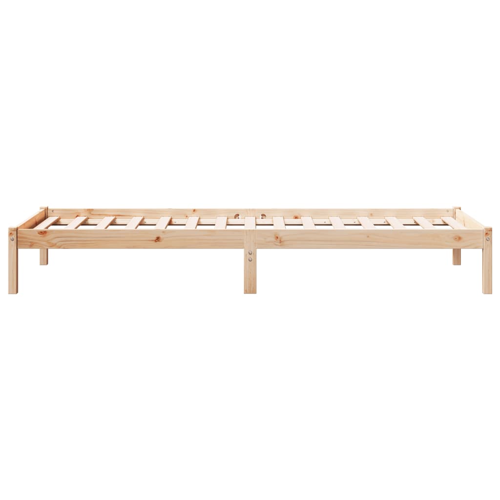 Cadre de lit extra long sans matelas 80x220 cm bois massif pin