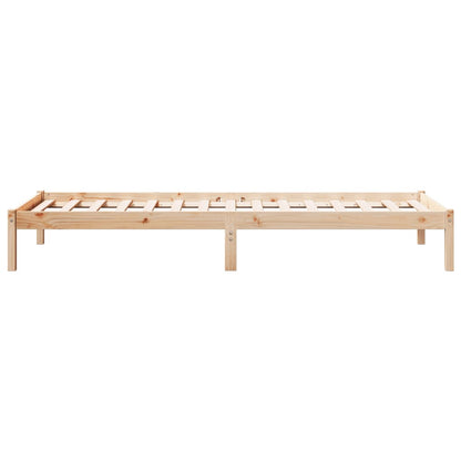 Cadre de lit extra long sans matelas 80x220 cm bois massif pin