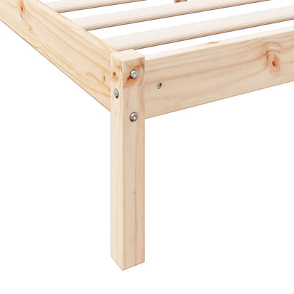 Cadre de lit extra long sans matelas 80x220 cm bois massif pin