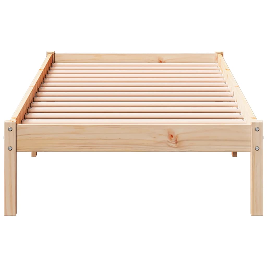 Cadre de lit extra long sans matelas 90x220 cm bois massif pin