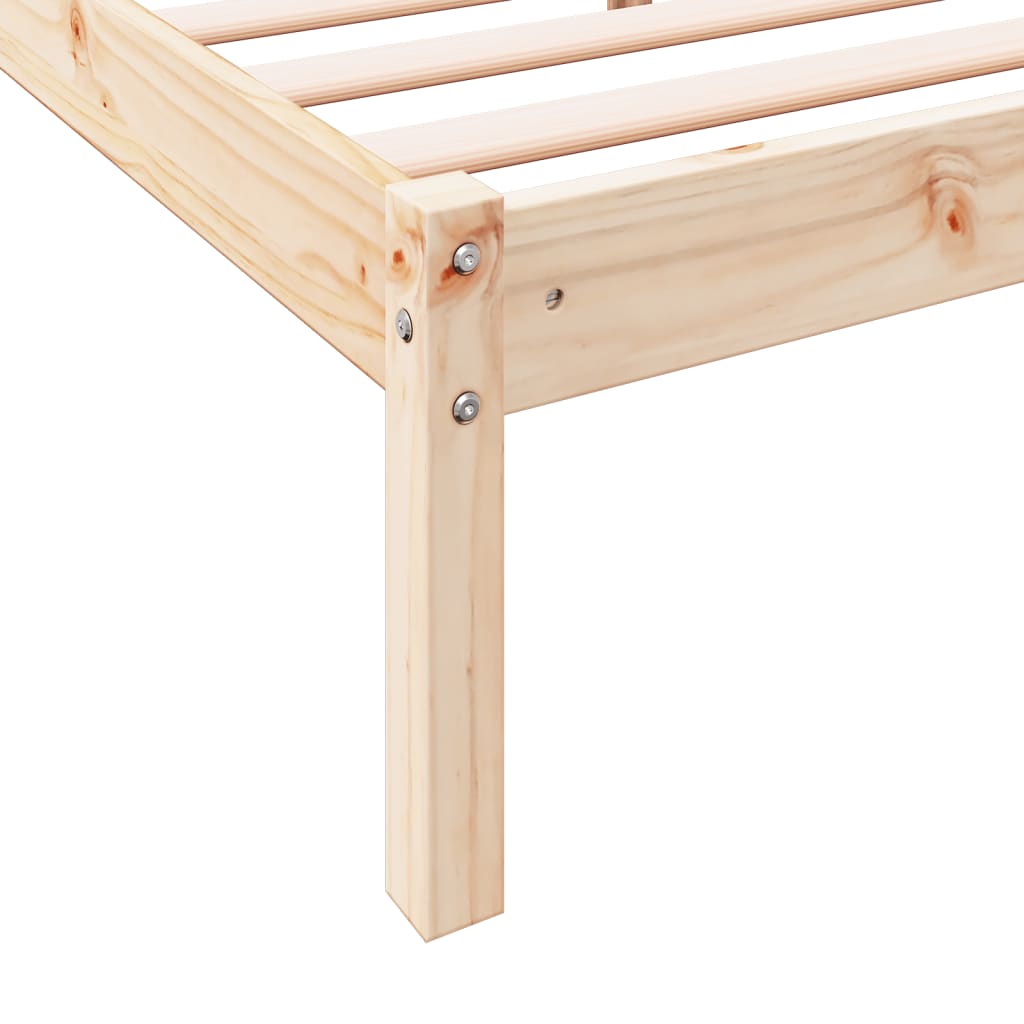 Cadre de lit extra long sans matelas 90x220 cm bois massif pin