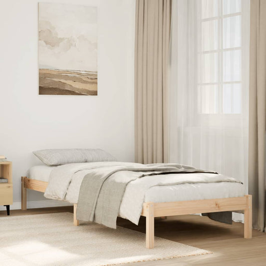 Cadre de lit extra long sans matelas 90x220 cm bois massif pin