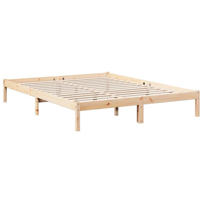 Cadre de lit extra long sans matelas 140x220 cm bois massif pin