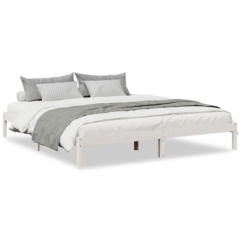 Cadre de lit extra long sans matelas 180x220 cm bois massif pin