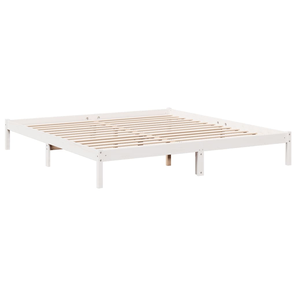 Cadre de lit extra long sans matelas 180x220 cm bois massif pin