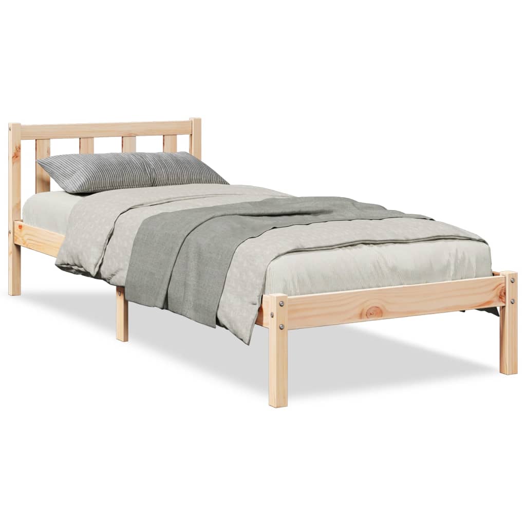 Cadre de lit extra long sans matelas 80x210 cm bois massif pin