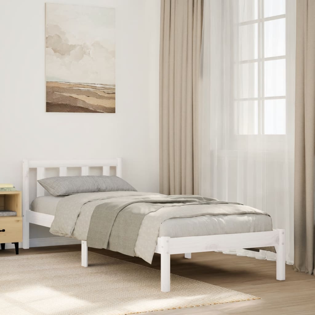 Cadre de lit extra long sans matelas 80x210 cm bois massif pin