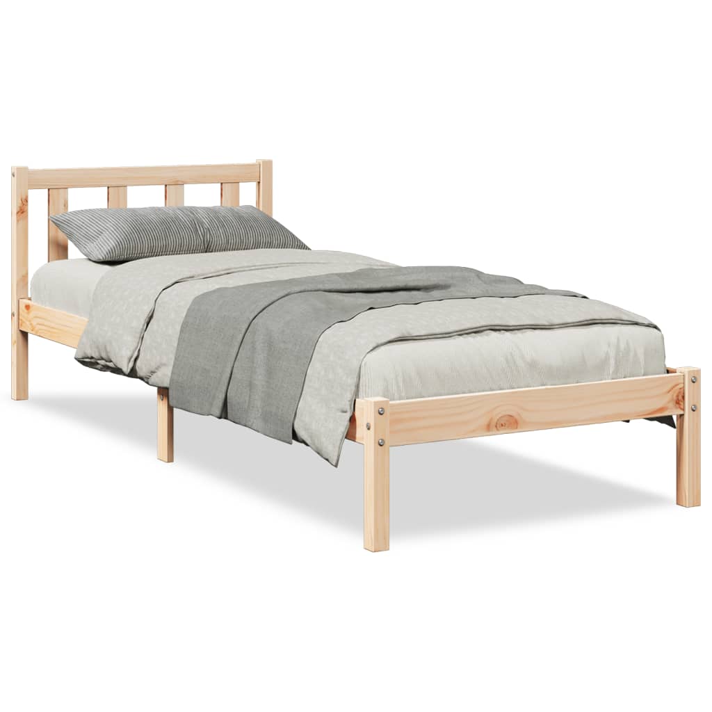 Cadre de lit extra long sans matelas 90x210 cm bois massif pin