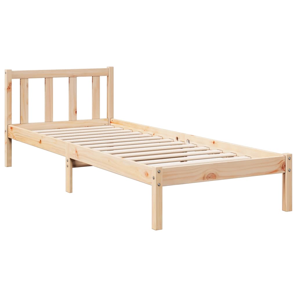 Cadre de lit extra long sans matelas 90x210 cm bois massif pin