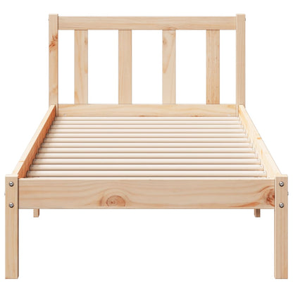 Cadre de lit extra long sans matelas 90x210 cm bois massif pin