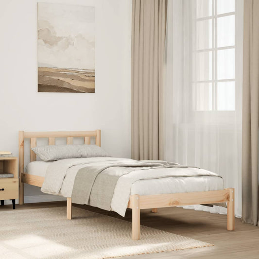 Cadre de lit extra long sans matelas 90x210 cm bois massif pin