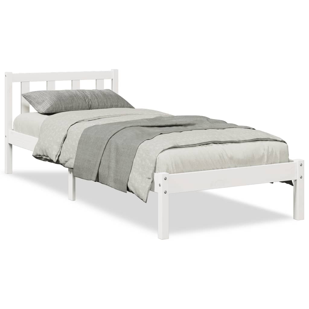 Cadre de lit extra long sans matelas 90x210 cm bois massif pin