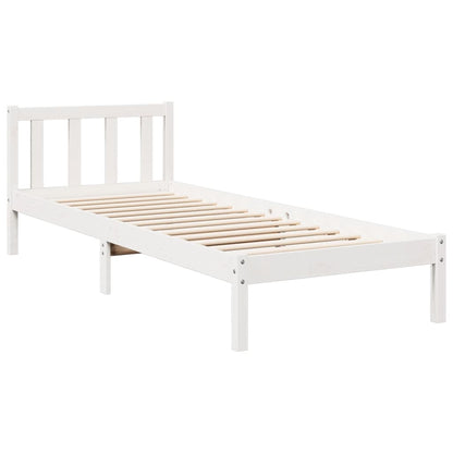 Cadre de lit extra long sans matelas 90x210 cm bois massif pin