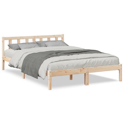 Cadre de lit extra long sans matelas 140x210 cm bois massif pin