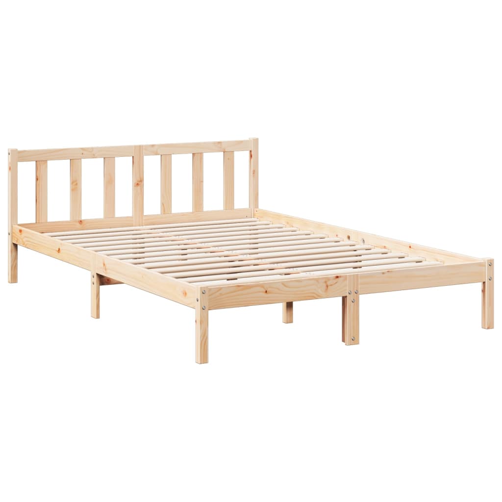 Cadre de lit extra long sans matelas 140x210 cm bois massif pin