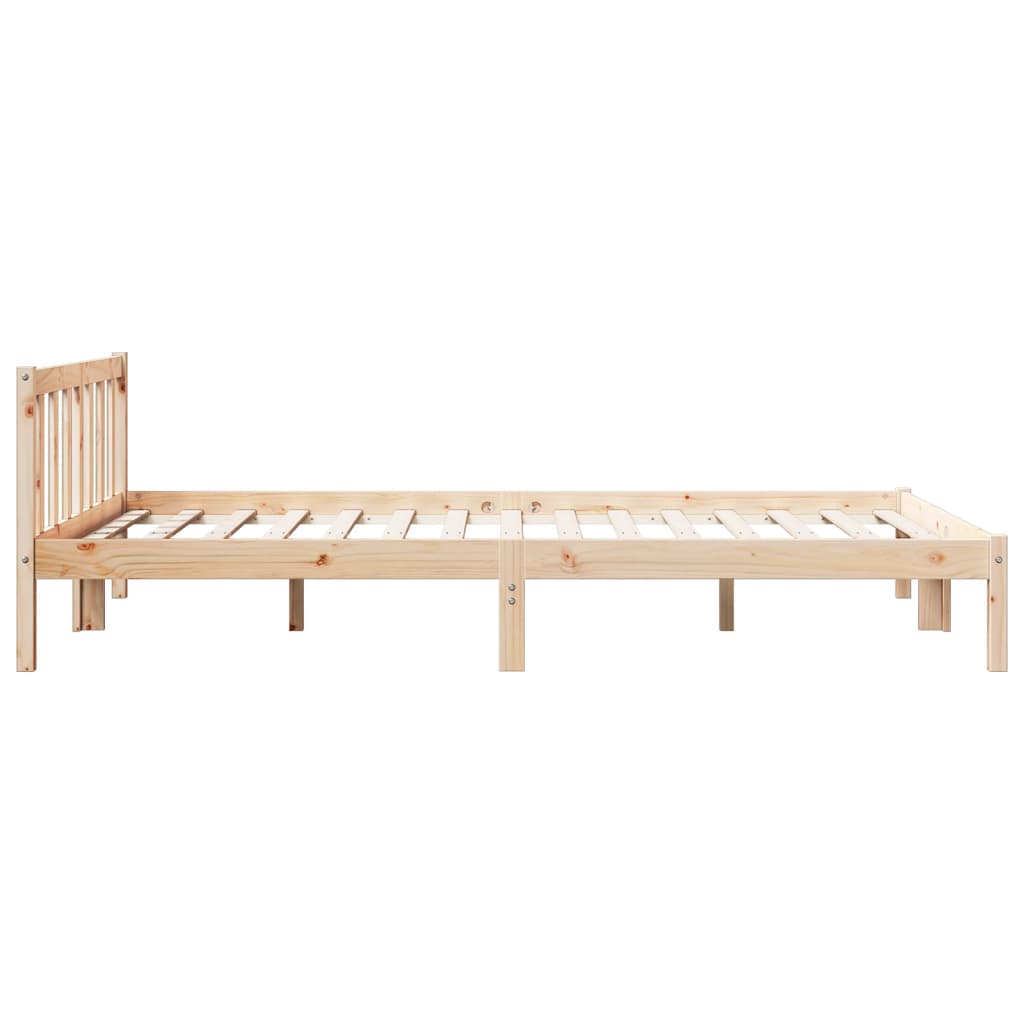 Cadre de lit extra long sans matelas 140x210 cm bois massif pin