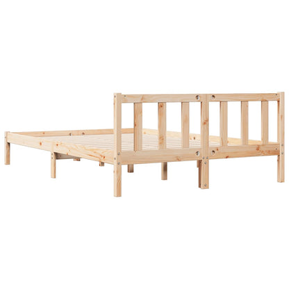 Cadre de lit extra long sans matelas 140x210 cm bois massif pin