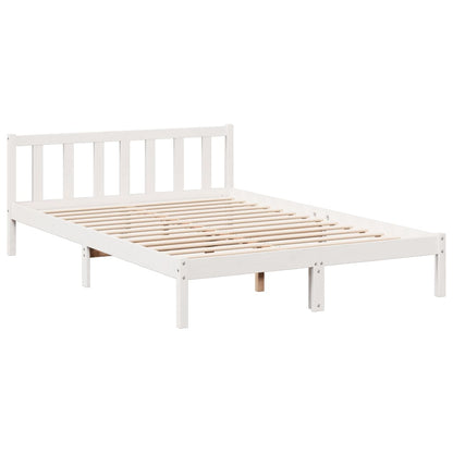 Cadre de lit extra long sans matelas 140x210 cm bois massif pin