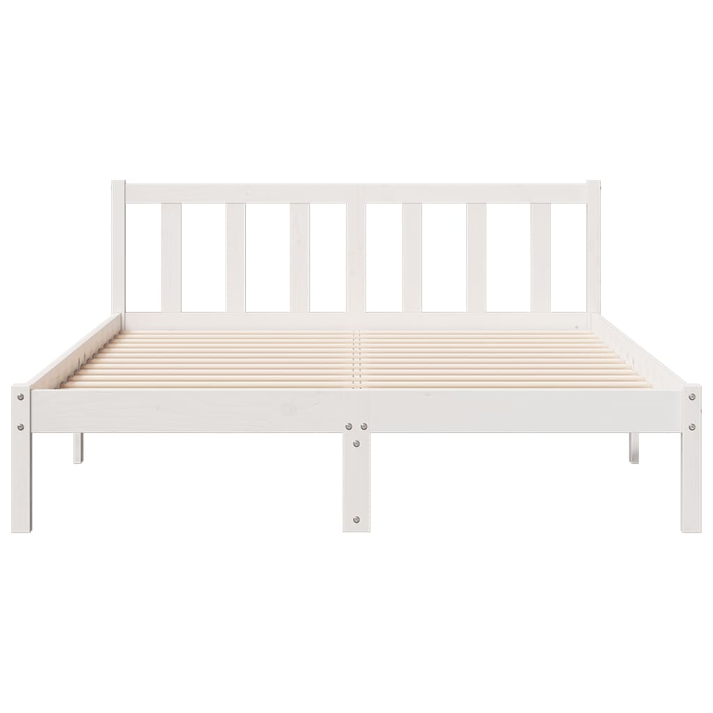 Cadre de lit extra long sans matelas 140x210 cm bois massif pin