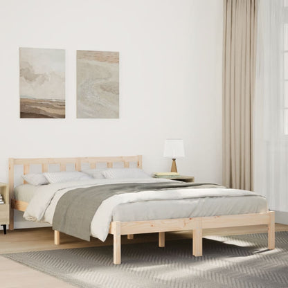 Cadre de lit extra long sans matelas 160x210 cm bois massif pin