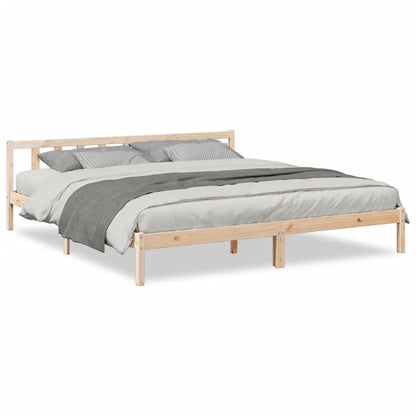 Cadre de lit extra long sans matelas 180x210 cm bois massif pin