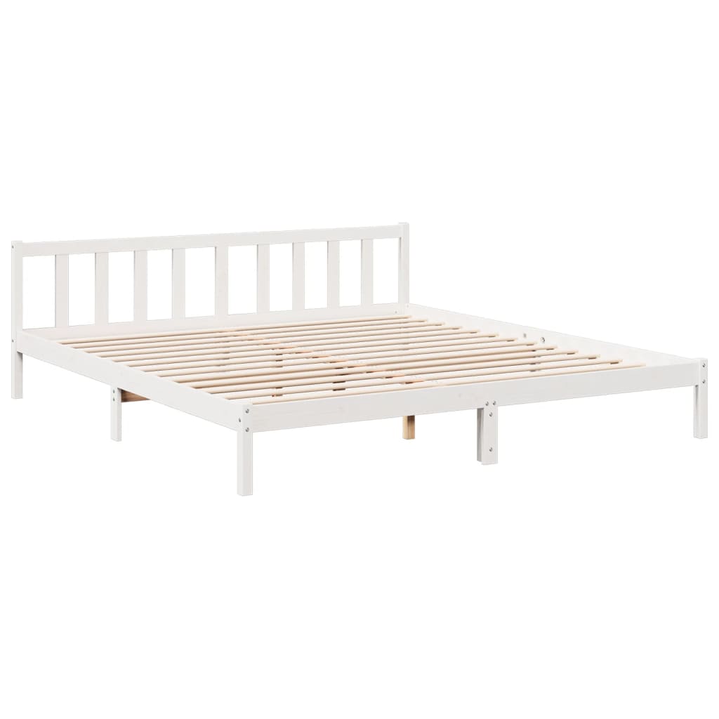 Cadre de lit extra long sans matelas 180x210 cm bois massif pin