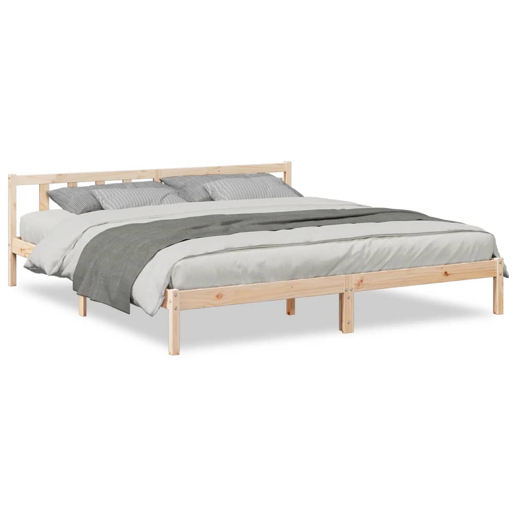 Cadre de lit extra long sans matelas 200x210 cm bois massif pin