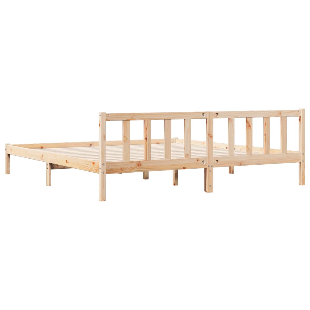 Cadre de lit extra long sans matelas 200x210 cm bois massif pin