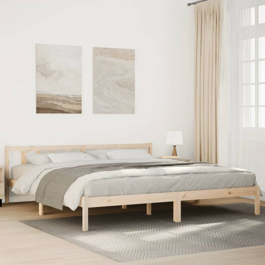 Cadre de lit extra long sans matelas 200x210 cm bois massif pin