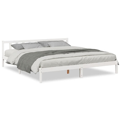 Cadre de lit extra long sans matelas 200x210 cm bois massif pin