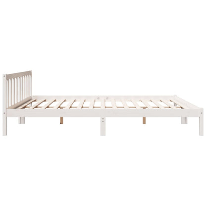 Cadre de lit extra long sans matelas 200x210 cm bois massif pin