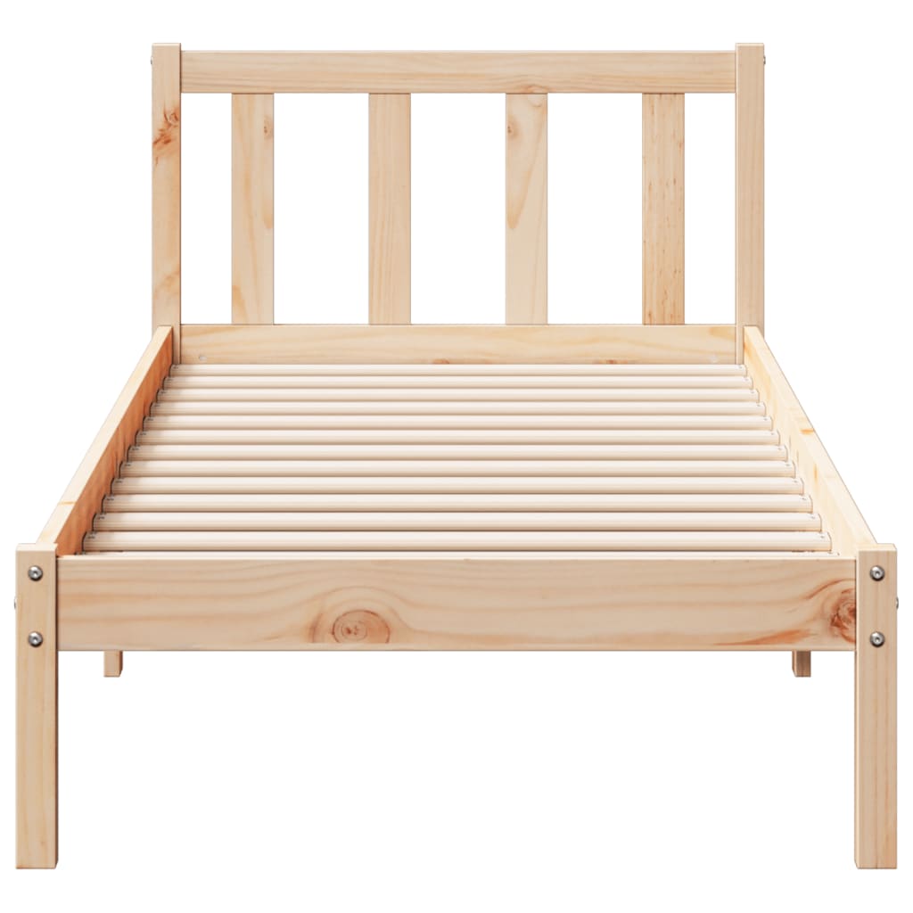 Cadre de lit extra long sans matelas 80x220 cm bois massif pin