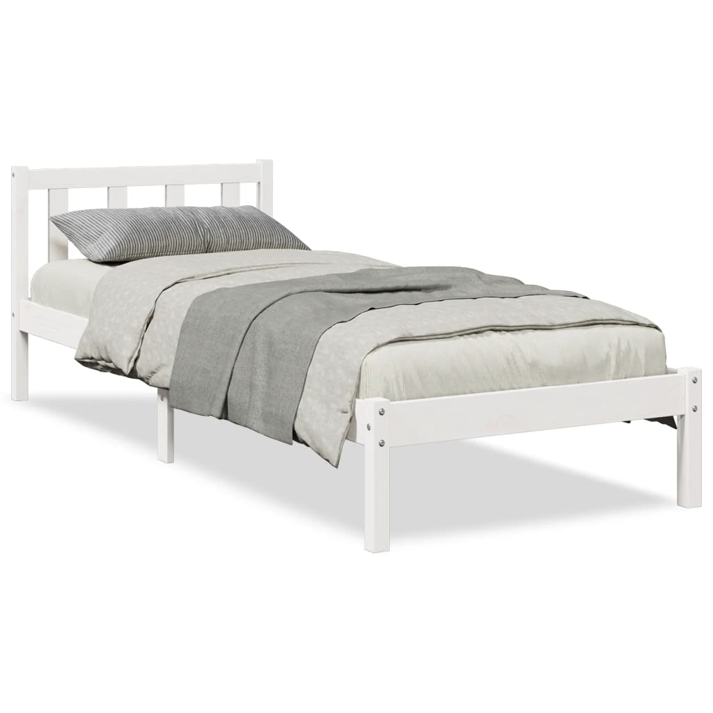 Cadre de lit extra long sans matelas 80x220 cm bois massif pin