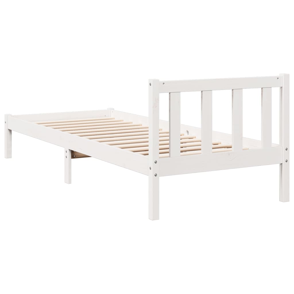 Cadre de lit extra long sans matelas 80x220 cm bois massif pin