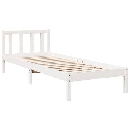 Cadre de lit extra long sans matelas 90x220 cm bois massif pin