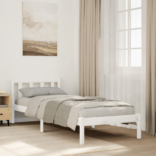 Cadre de lit extra long sans matelas 90x220 cm bois massif pin