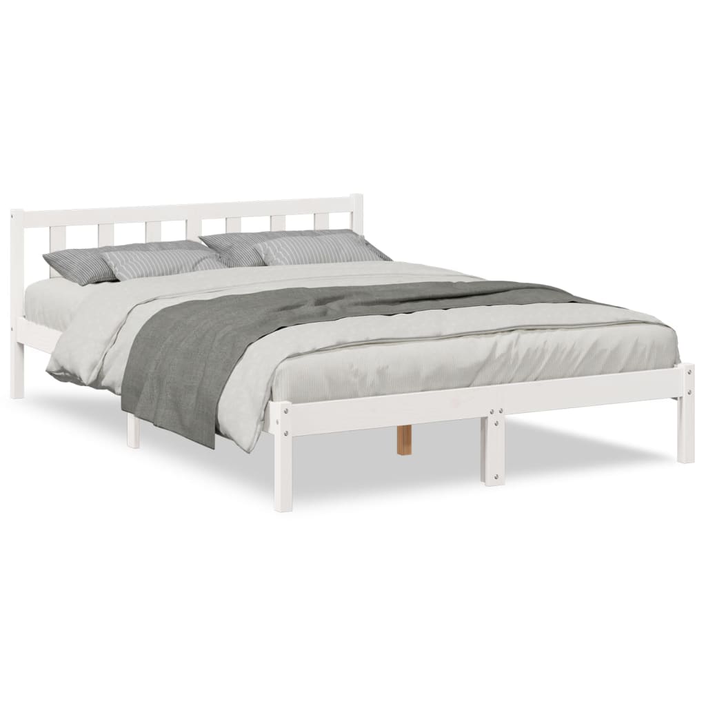 Cadre de lit extra long sans matelas 160x220 cm bois massif pin