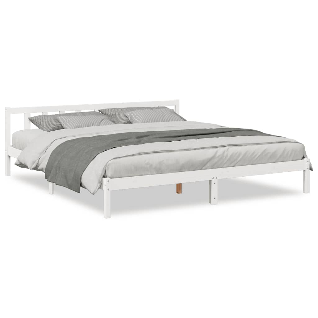 Cadre de lit extra long sans matelas 180x220 cm bois massif pin