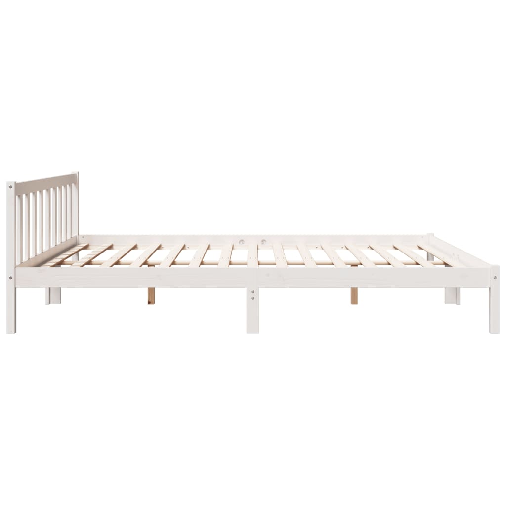 Cadre de lit extra long sans matelas 180x220 cm bois massif pin