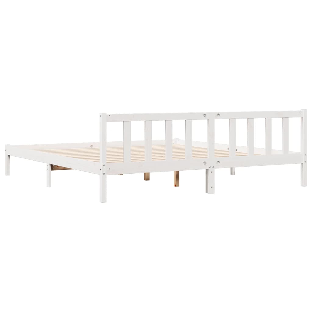 Cadre de lit extra long sans matelas 180x220 cm bois massif pin